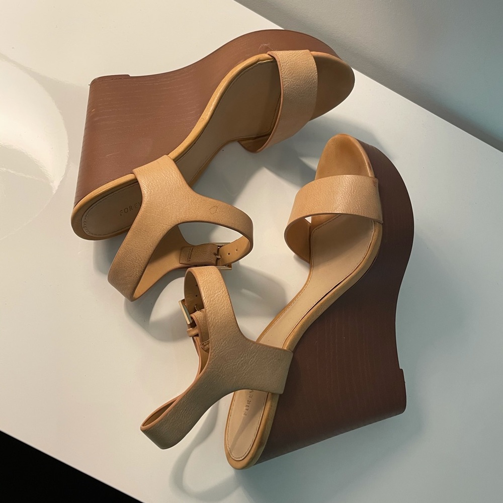 Nude Wedges - Size 7.5